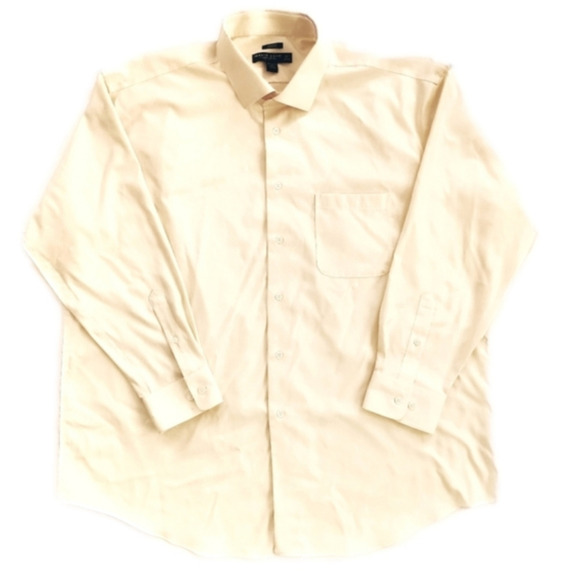 3/$20 Pronto Uomo Cream Non-Iron Button-Up Dress Shirt - Picture 1 of 6